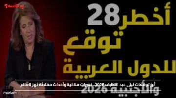 أبرز توقعات ليلى عبد اللطيف 2026.. تغيرات مناخية وأحداث مفاجئة تهز العالم